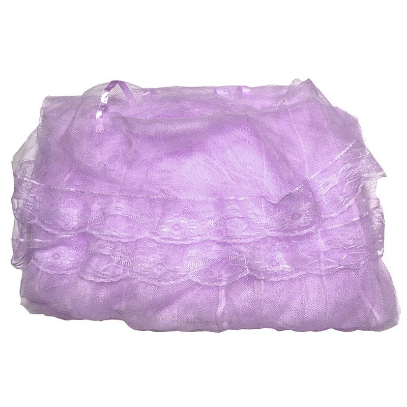 BCBYou Princess Bed Canopy Netting Mosquito Net Round Lace Dome for Twin Full and Queen Size Beds Crib with Jumbo Swag Hook (Purple) - Image 2